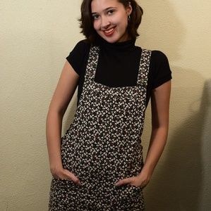 Floral Denim Jumper Overalls